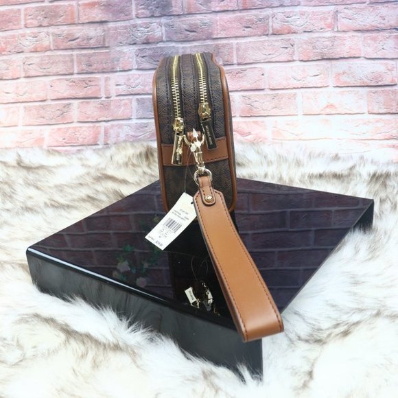 Michael Kors Clutch Jet Set Item Md Travel Pouch Wristlet Brown Newet - Picture 6 of 8